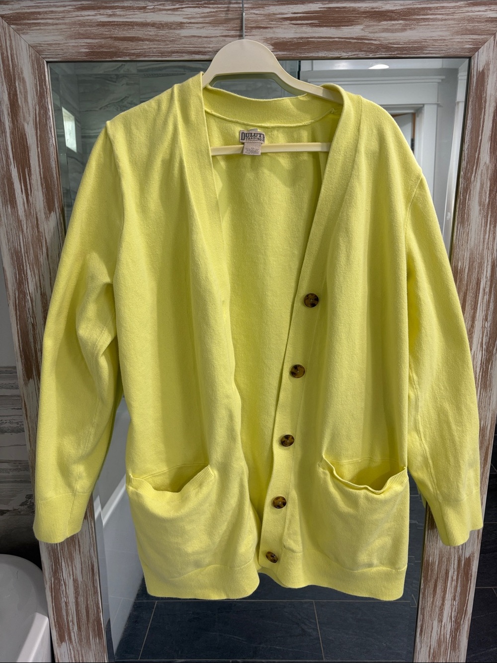 Granny core Duluth Trading Co Yellow Cardigan Sweater